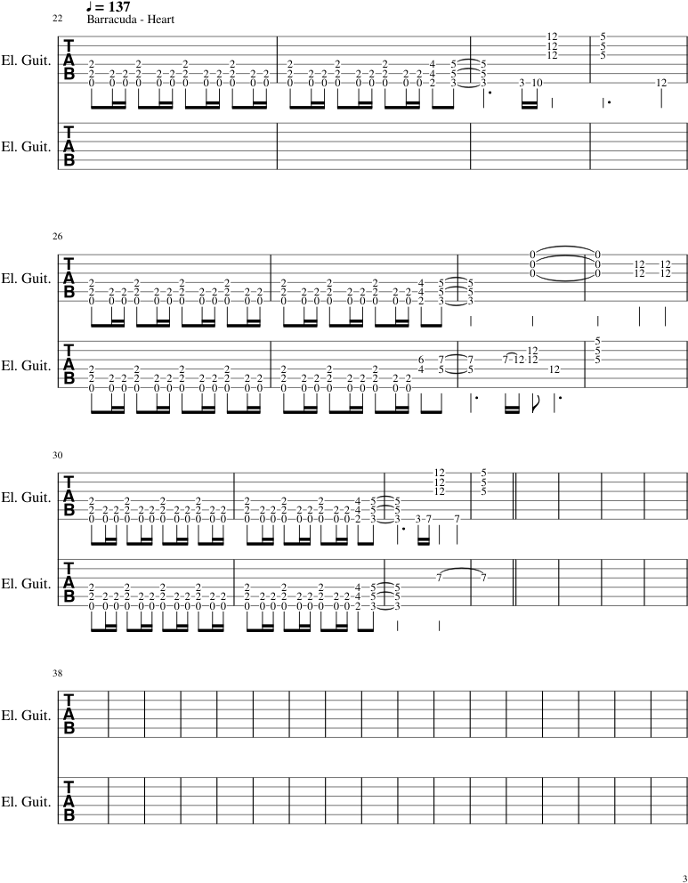 Guitar Hero 3 Medley Sheet Music 3 Of 4 Pages - Sheet Music (850x1100), Png Download