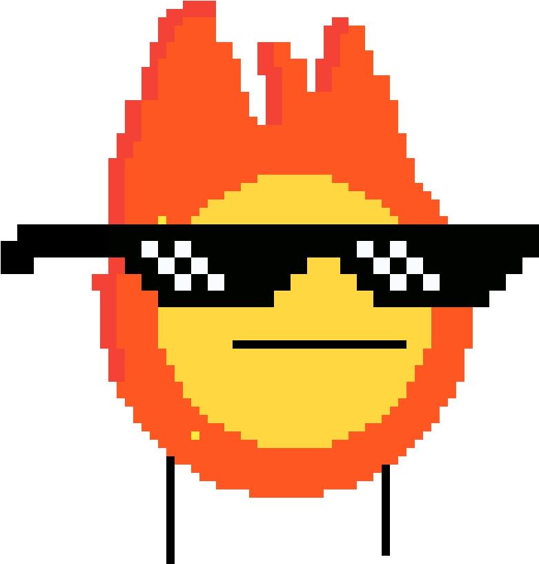 Fire Like A Boss - Pixel Faces (1200x1200), Png Download