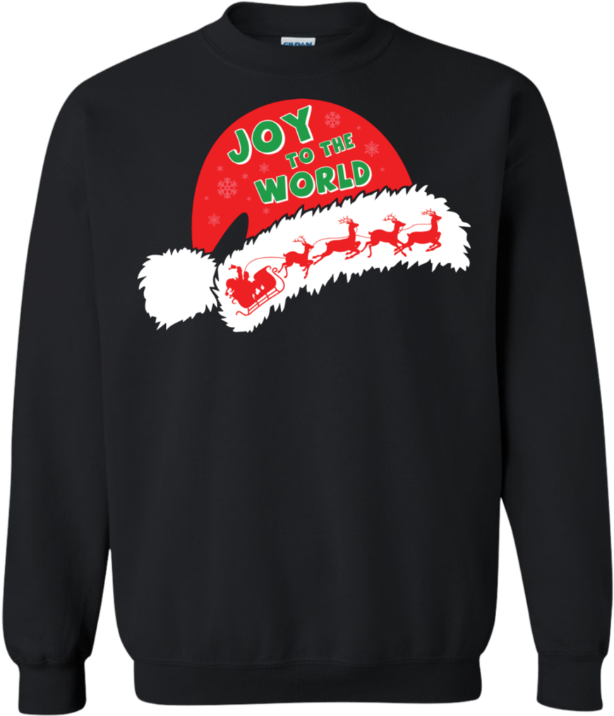 Christmas T-shirt Joy To The World Printed Crewneck - Sweater (1024x1024), Png Download