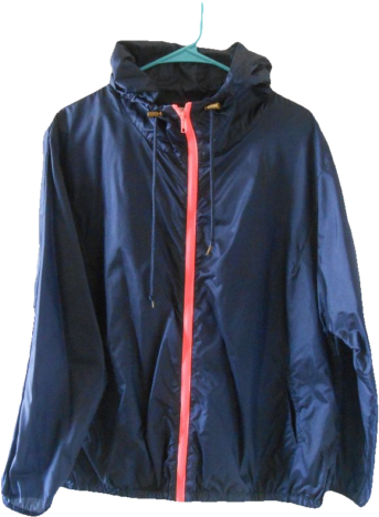 Forever 21 Pink & Black Hooded Rain Jacket Size L New - Hoodie (640x491), Png Download