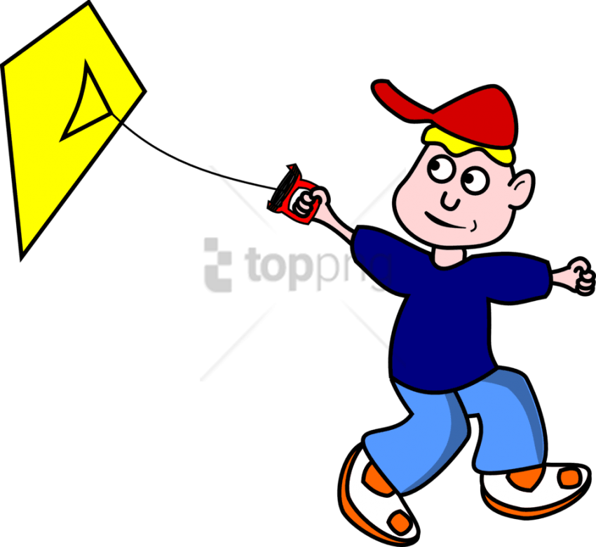 Free Png Download Two Boy Friends- Cartoon Flying A - Animated Fly A Kite (850x780), Png Download