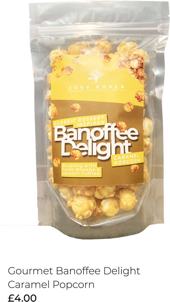 Gourmet Banoffee Delight Popcorn 100gr Joey - Kettle Corn (1000x1424), Png Download