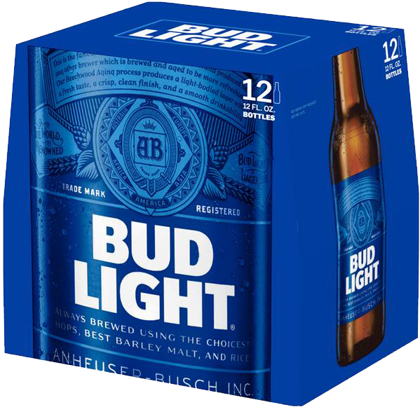 12pk Bud Light Bottles (600x600), Png Download