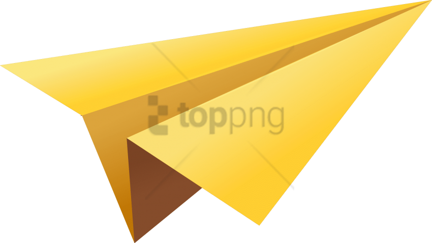 Free Png Flying Paper Plane Png Image With Transparent - Paper Plane Yellow (850x478), Png Download