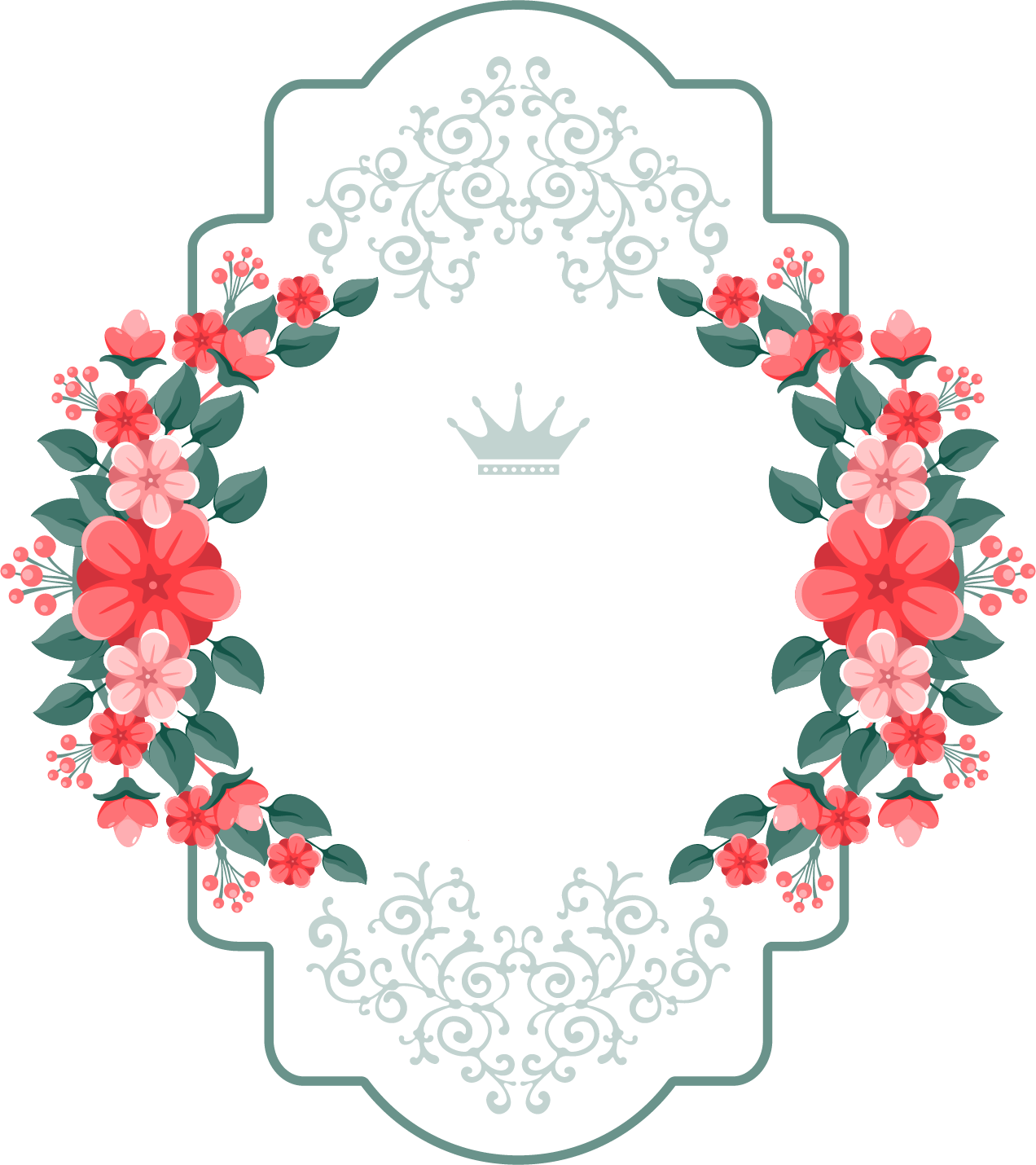 Png Flowers Elements - Floral Vector Element Png (1272x1430), Png Download