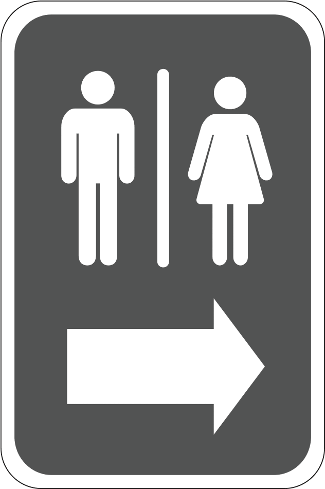 Mens And Womens Restroom Right - Restroom Sign (1000x1000), Png Download