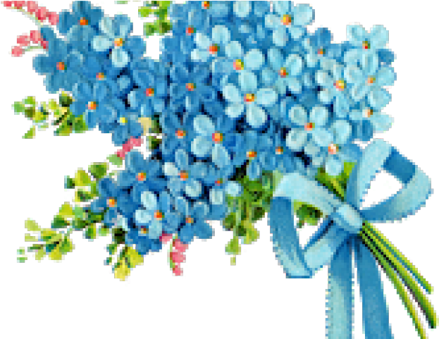 Forget Me Not Clipart Clear Background - ช่อ ดอกไม้ สี ฟ้า (640x480), Png Download
