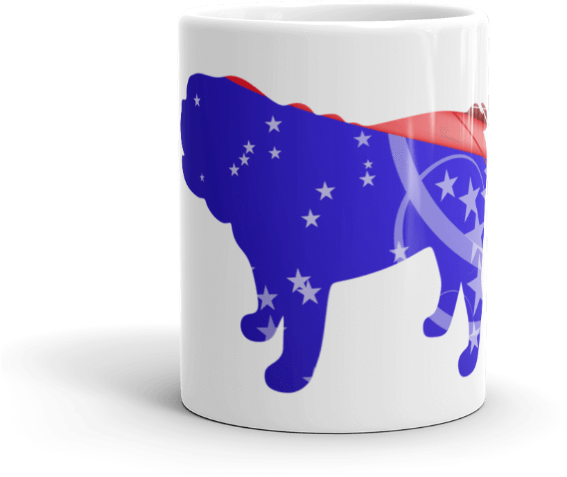 English Bulldog Patriotic Shape 11oz Mug - Coffee Cup (1000x1000), Png Download