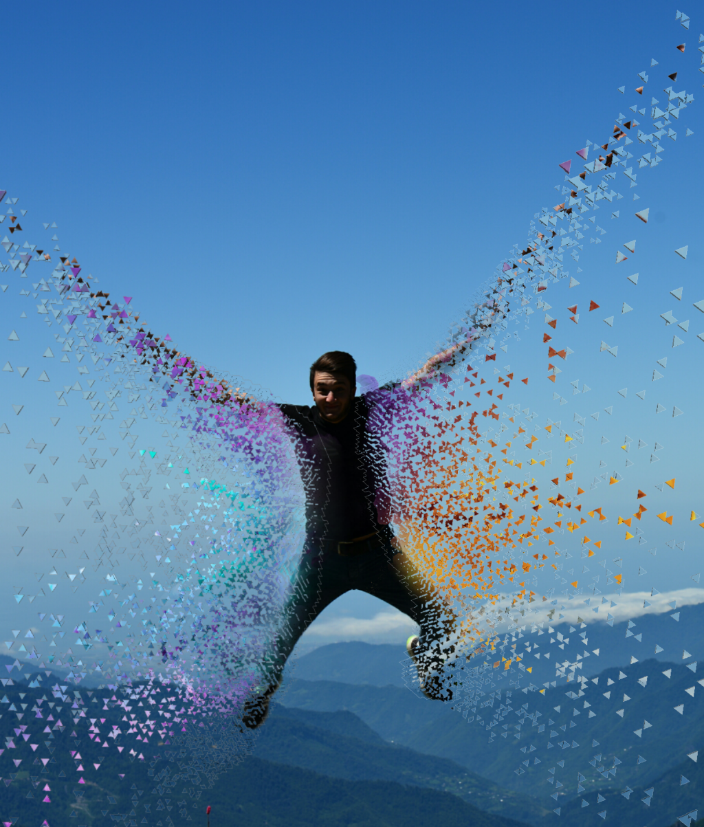 #funremix #man #jump #sky #dispersion #colors #fun (1024x1203), Png Download