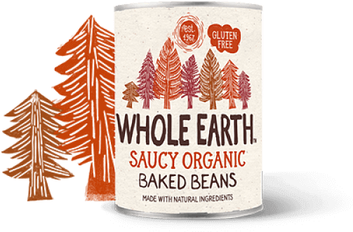 Whole Earth Saucy Organic Baked Beans - Whole Earth (600x600), Png Download