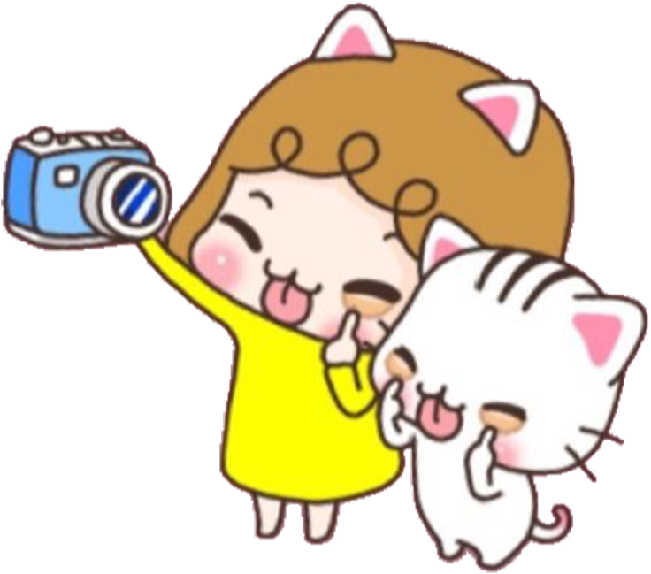 Download Kawaii Cute Kitty Kitten Cat Girl Korean Selfie Kawaii Selfie Cartoon Png Image With No Background Pngkey Com