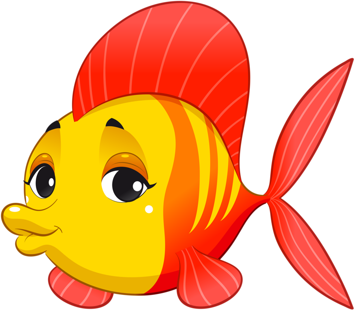 Фотки Painted Flower Pots, Fish Swimming, Ocean Crafts, - Yellow And Red Fish Clipart (800x685), Png Download