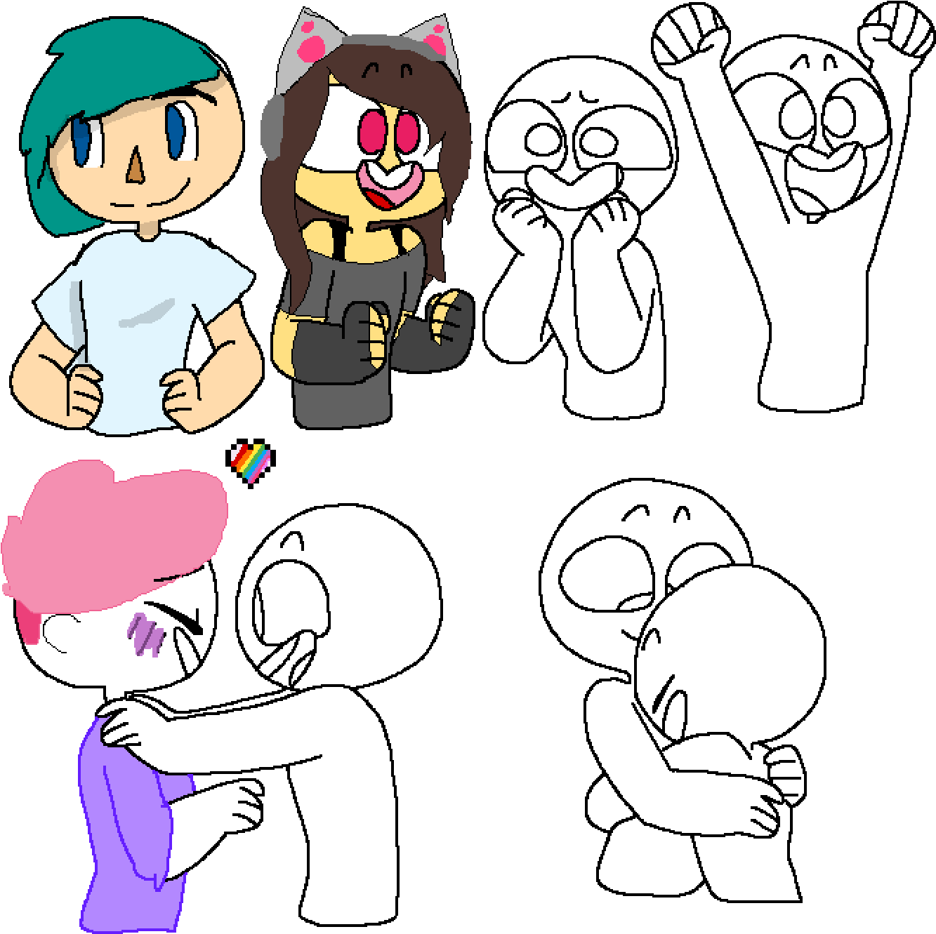 Wow A Collab - Drawing (1400x1400), Png Download