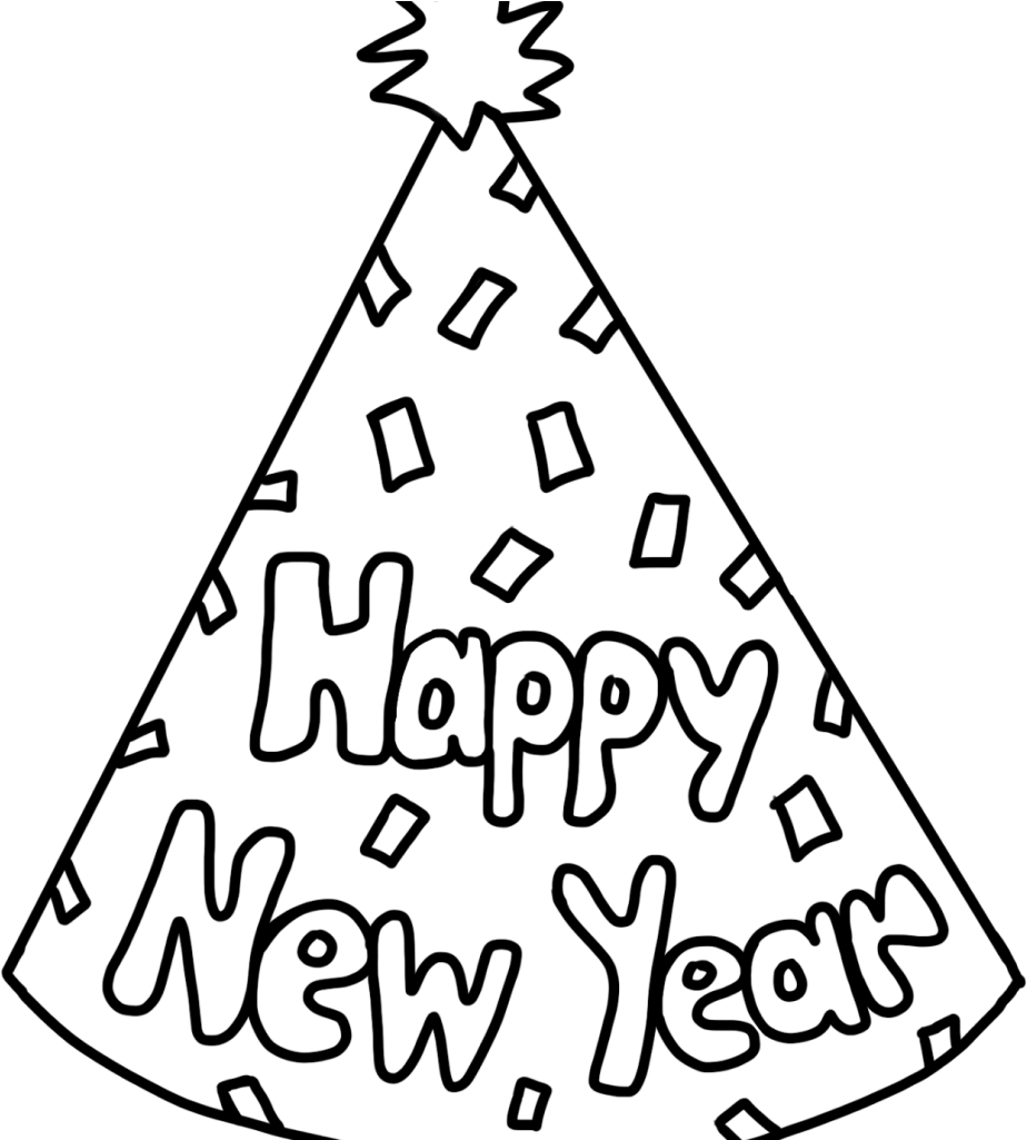 Free Christmas New Years Coloring Pages 10 C Teach - New Years Eve 2019 Colouring Pages (1024x1024), Png Download