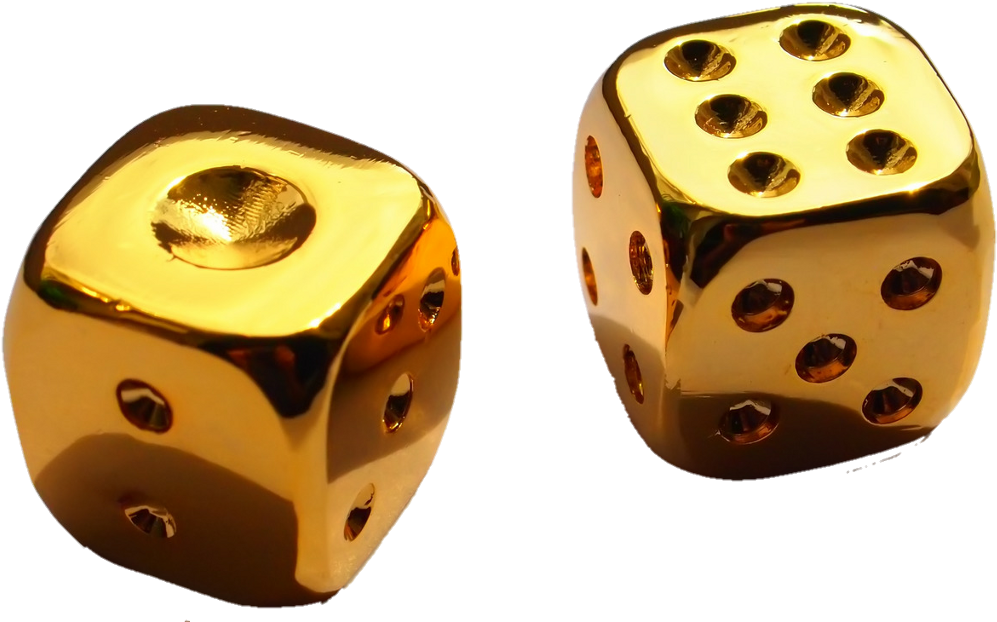 Dice Sticker - 24k Gold Dices (1024x628), Png Download