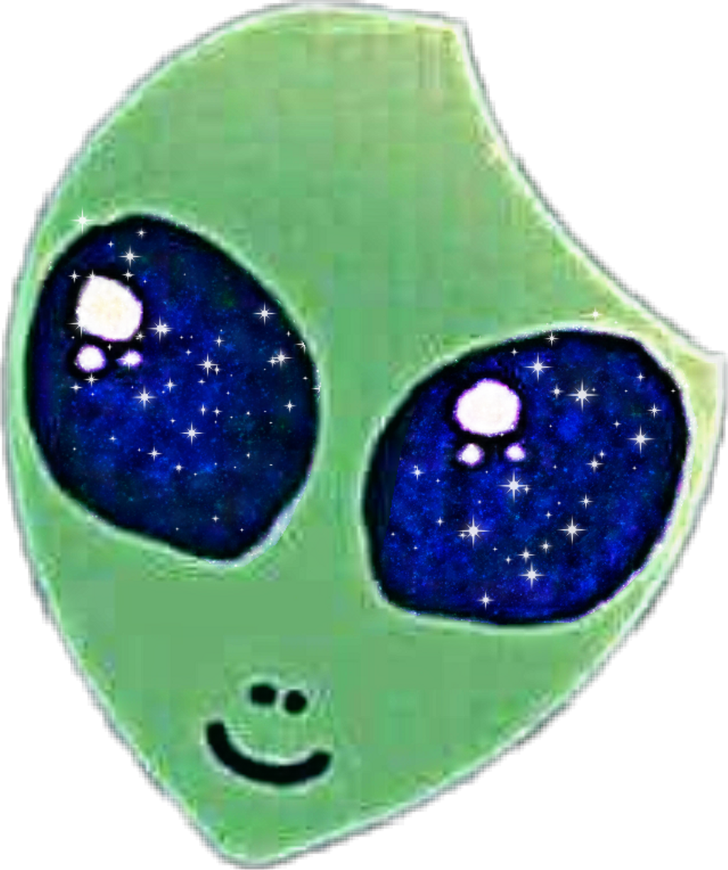#alien #spaceart #magic #green #stars #aliens #alieneyes (1024x1224), Png Download