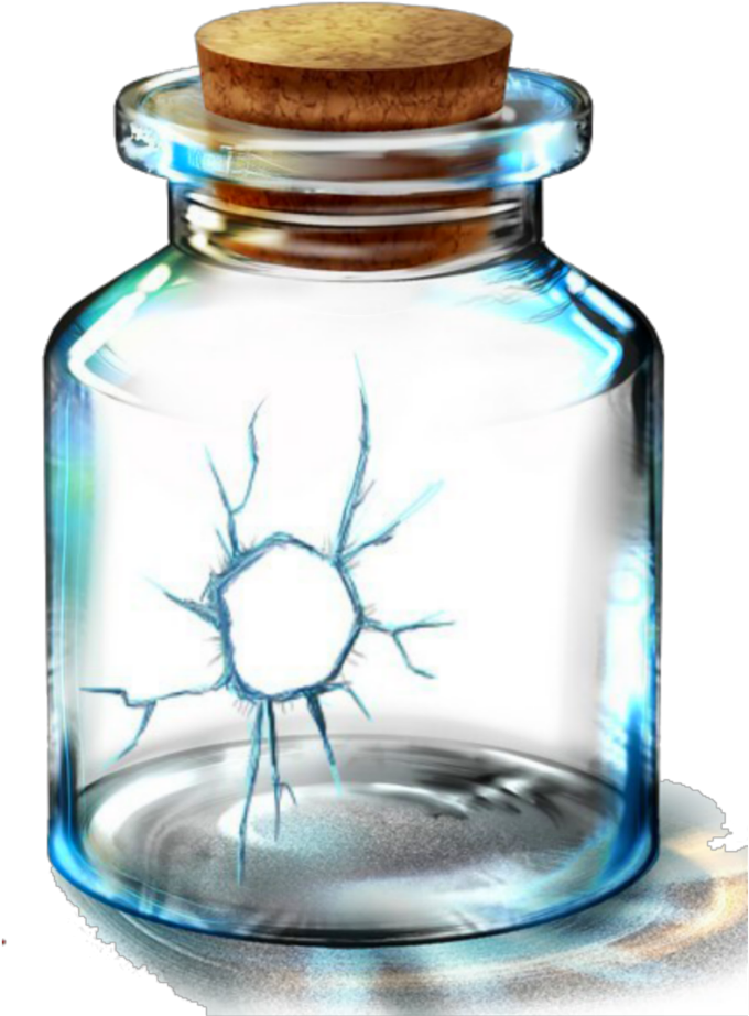 #ftestickers #bottle #glass #broken #hole #transparent - Empty Bottle Anime (1024x1024), Png Download