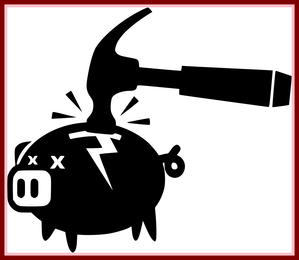 Broken Clipart Piggy Bank - Clip Art (1030x896), Png Download