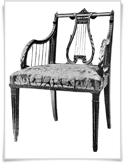 Lyre-back Chair - Chair (490x640), Png Download