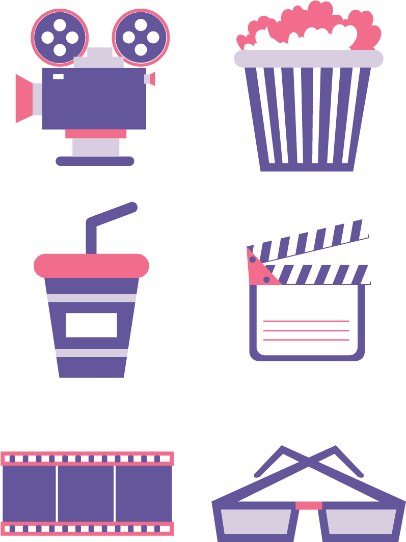 Icon Movie Popcorn Cola Png And Vector Image (1024x1369), Png Download