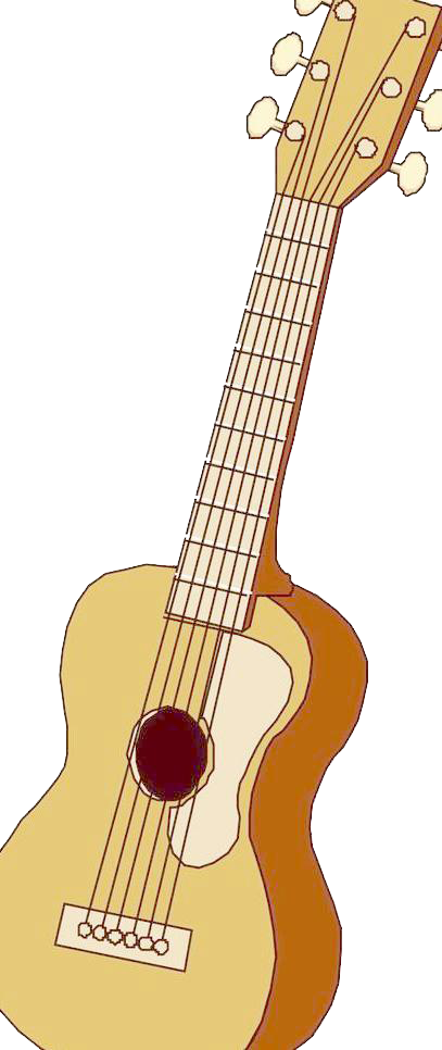 Cuatro Tiple Ukulele Creative Guitar Acoustic Cartoon - Bass Guitar (407x966), Png Download