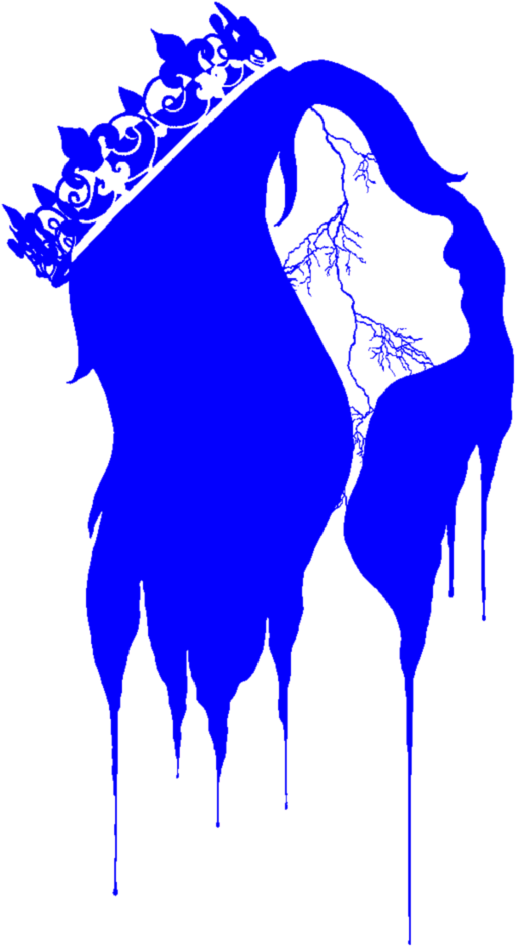 #aesthetic #art #handdrawn #crown #graffiti #cracked - Black (1024x1877), Png Download