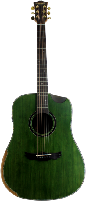 Dream Maker Acoustic Guitar Ku280e Green Solid Spruce - Washburn Win 14 B (720x720), Png Download