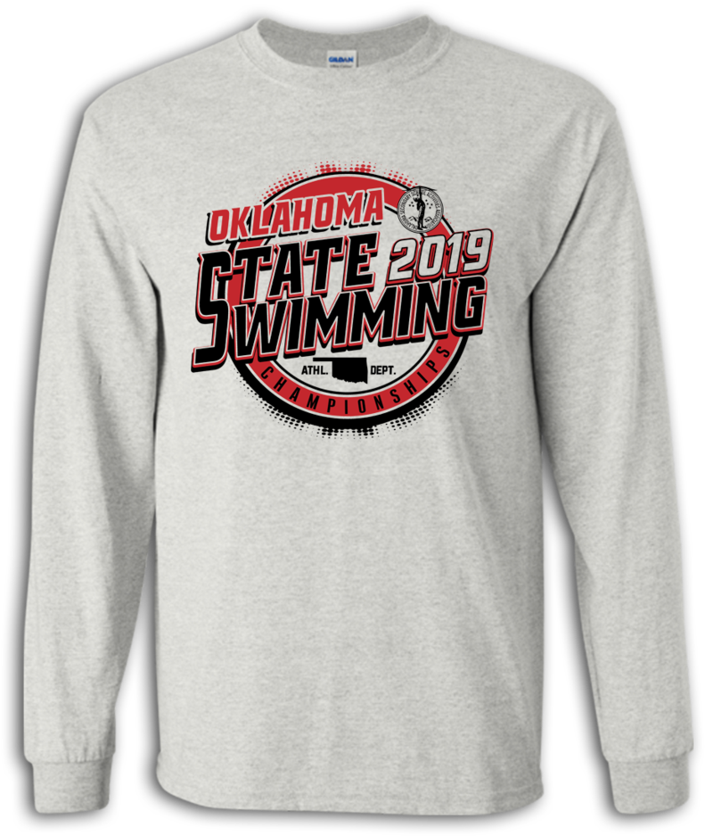 2019 Ossaa State Championship Swimming Long Sleeve - Long-sleeved T-shirt (1024x1024), Png Download