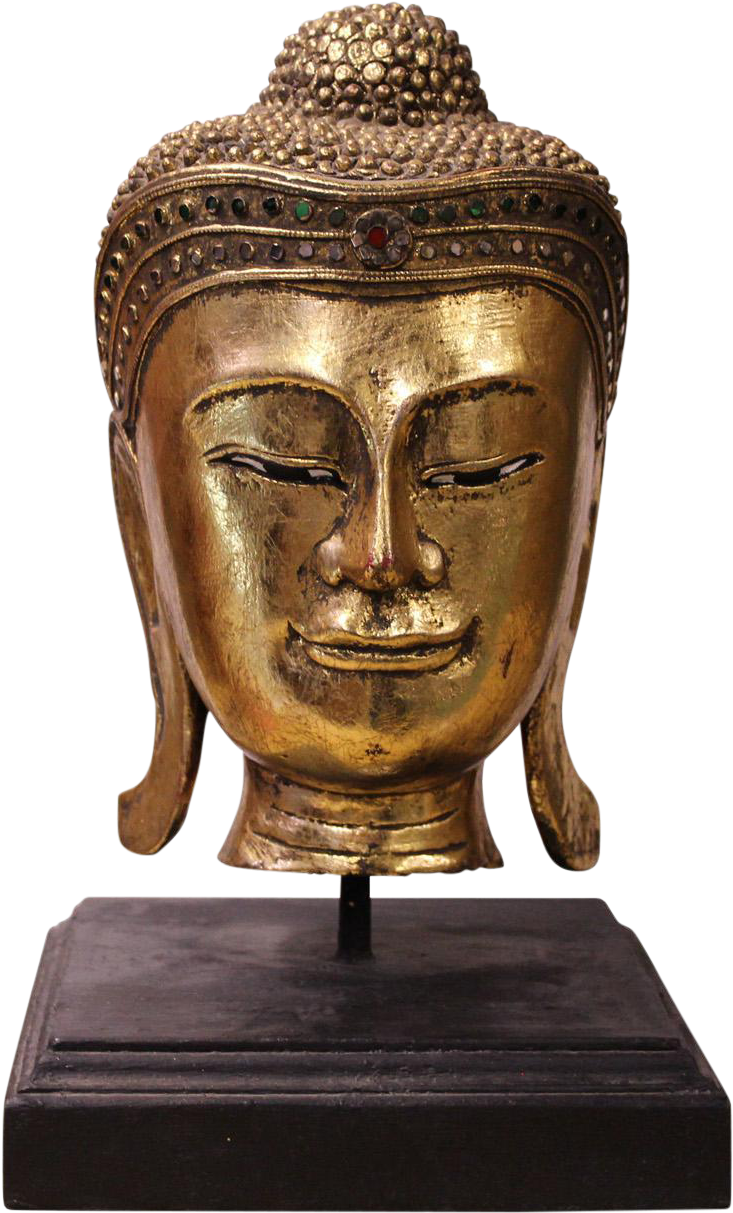 Handcrafted Gold Wood Serene Peaceful On Stand - Gautama Buddha (1184x1400), Png Download