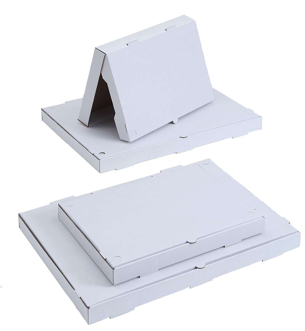 Plain White/kraft Sheet Pizza Boxes - Paper (1000x1088), Png Download
