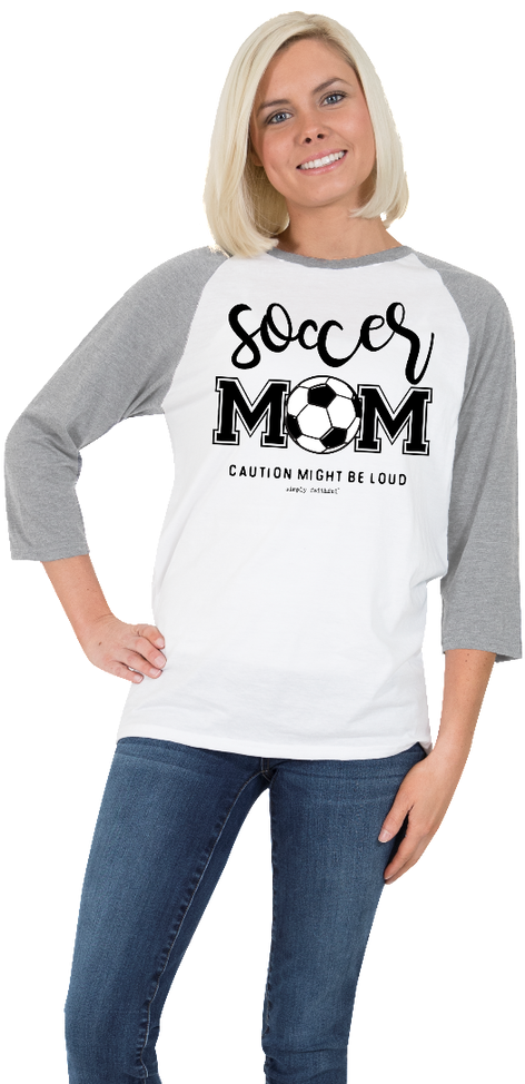 This Soccer Mom Raglan Is From The Line Simply Faithful - White Soccer Mom (498x973), Png Download