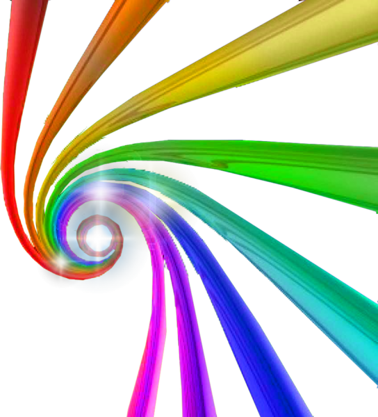 3d Rainbow Swirls - Rainbow Swirls Png (544x600), Png Download