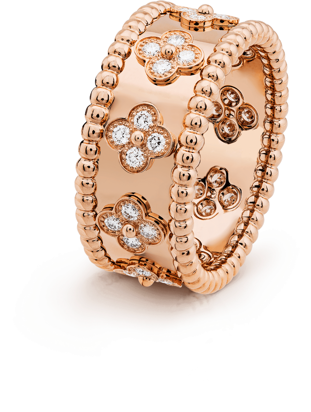 Perlée Clovers Ring, Medium Model - Van Cleef Rings (2000x2000), Png Download