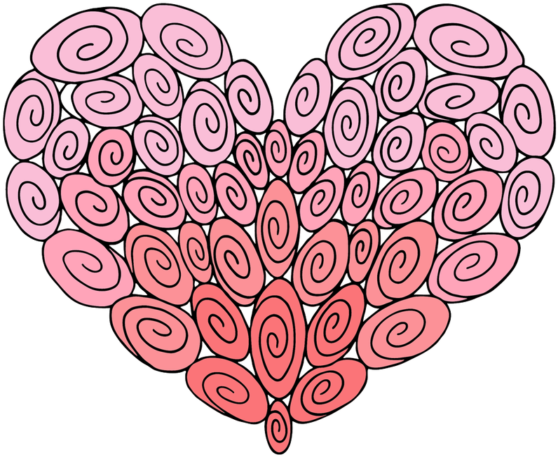 50 Swirl Heart - Printing (1024x1024), Png Download