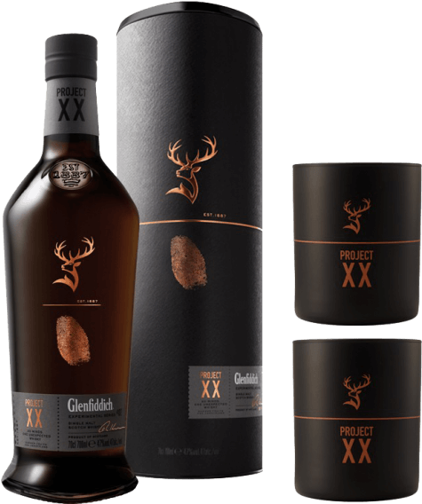 Project Xx With Tumbler Glass Gift Set - Glenfiddich Fire And Cane (535x610), Png Download
