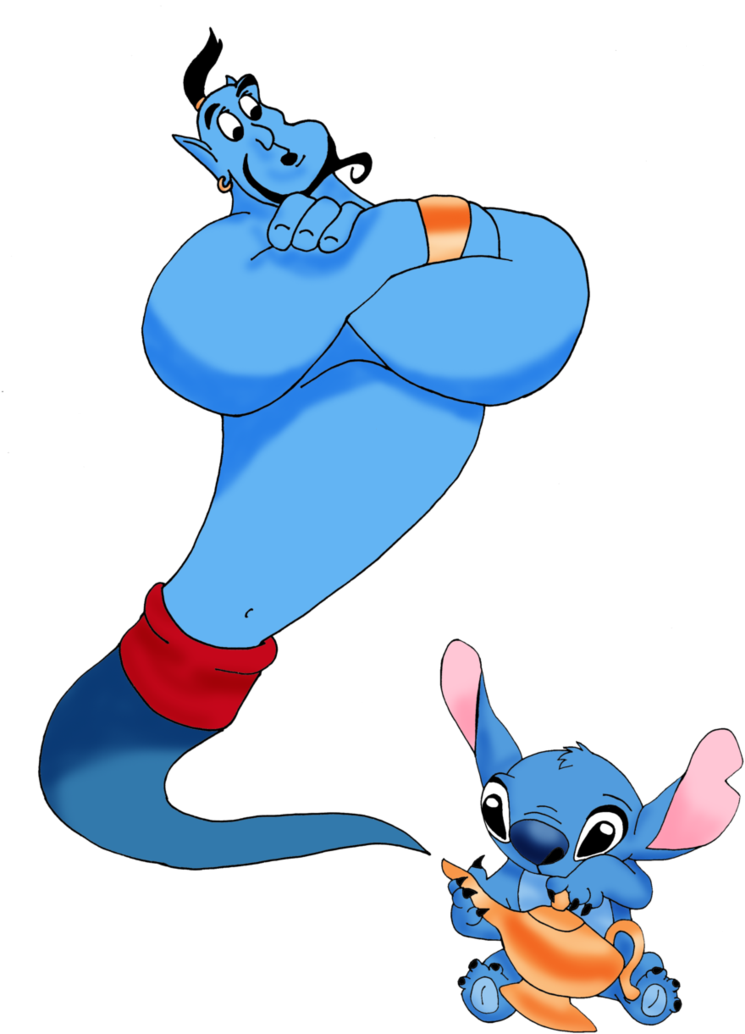 Genie Drawing Park Disney - Stitch Genie (762x1049), Png Download