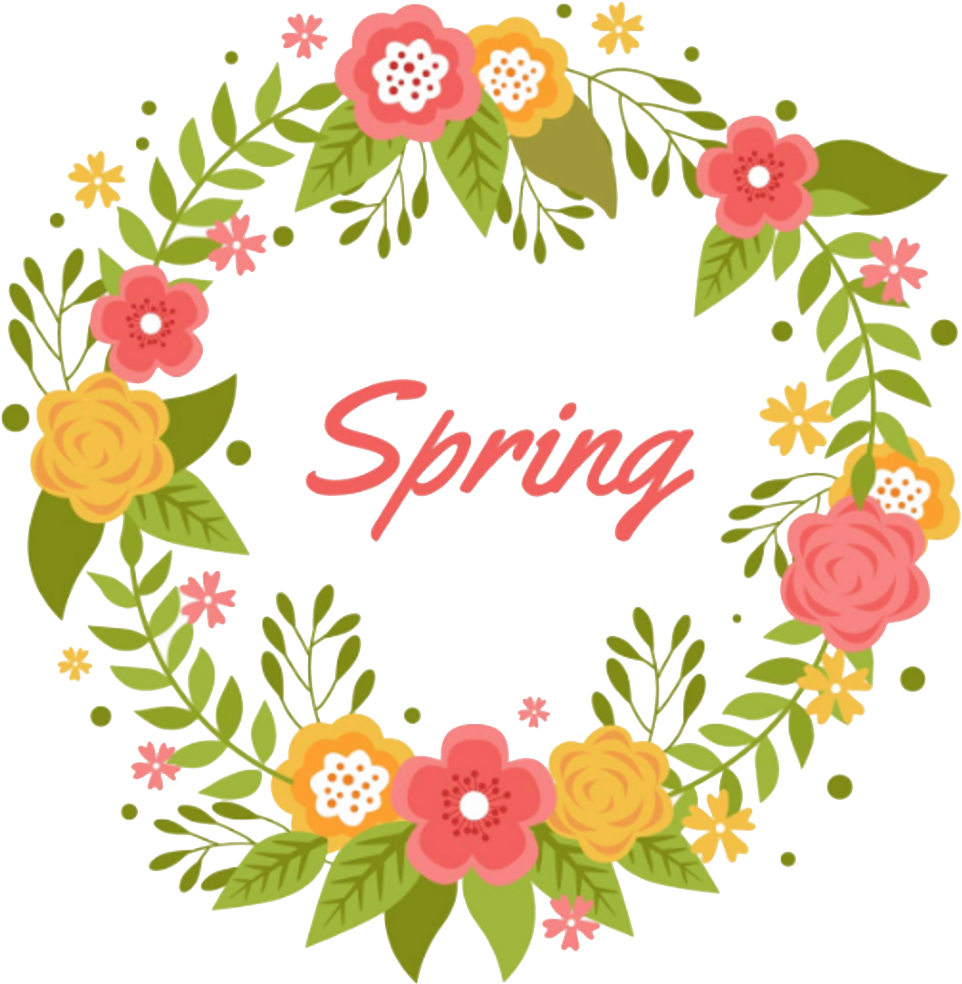 Community Events Calendar - Spring Flower Wreath Vector (1100x1110), Png Download
