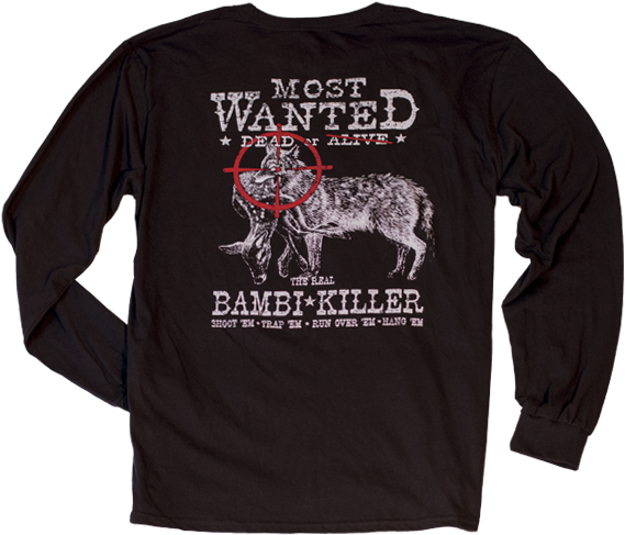 Most Wanted Bambi Killer Long Sleeve Tee (600x558), Png Download