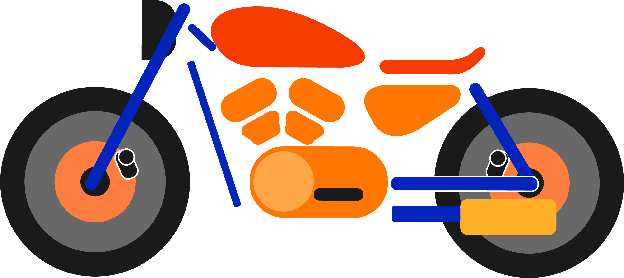 Colorful Transport Motorcycle Harley Png And Vector - Vector Graphics (4167x4167), Png Download