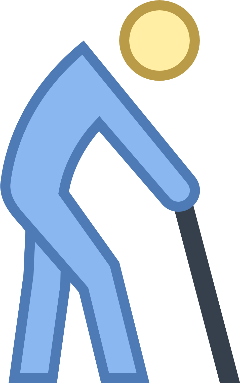 The Icon Is A Simplified Depiction Of A Humanoid Figure - Icon Old Person Transparent Blue (1600x1600), Png Download