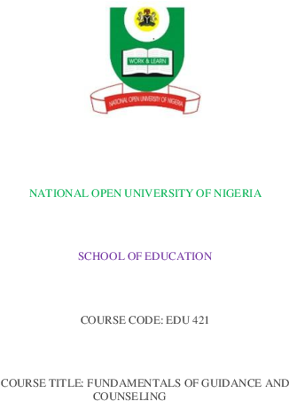 Pdf - National Open University Of Nigeria (596x842), Png Download