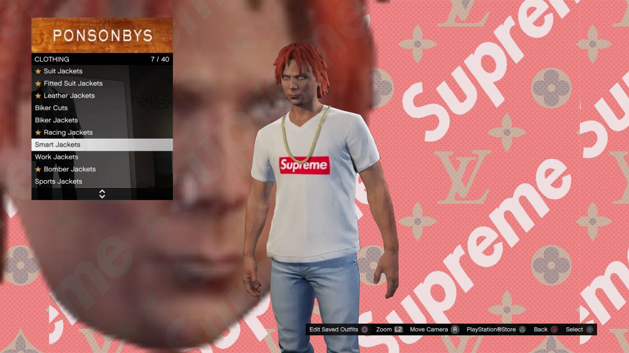 Carrot Top Goes Hypebeast In New Gta V Images - Fond D Écran Supreme Lacoste (1280x720), Png Download