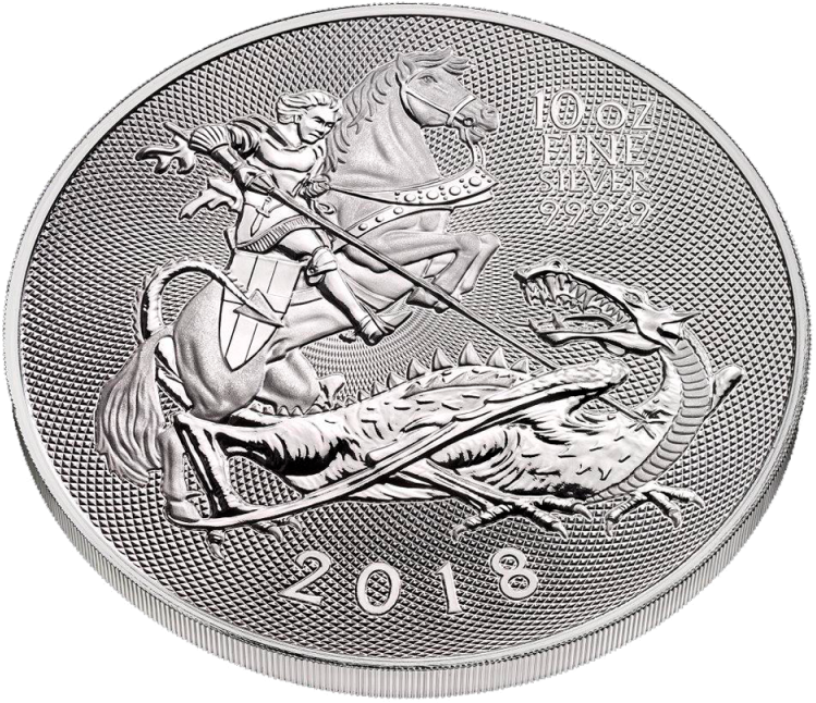 The Valiant 10oz Silver Coin 2018 - 2018 Great Britain 10 Oz Silver Valiant Bu (800x800), Png Download