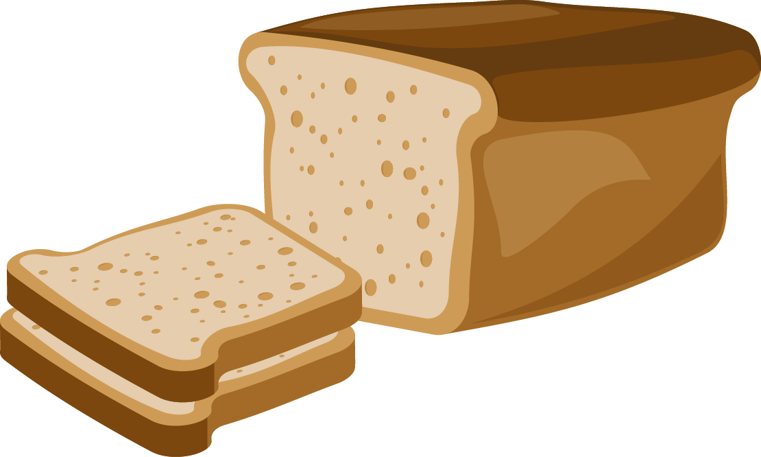 Toast Rye Bread Breakfast White Bread - Loaf Bread Vector (1110x666), Png Download