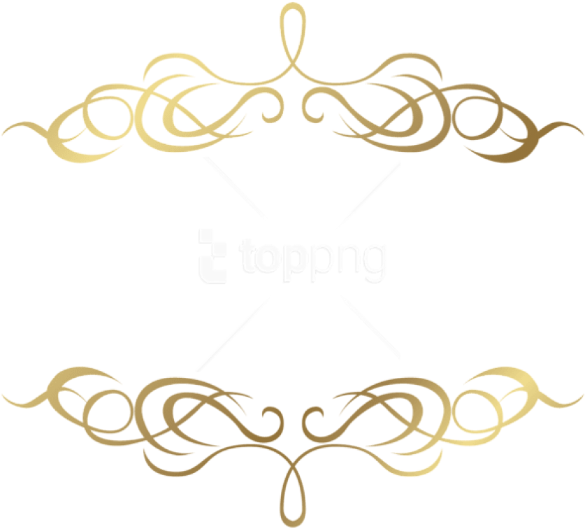 Free Png Download Transparent Gold Elenets Clipart - Transparent Border Gold Png (850x765), Png Download