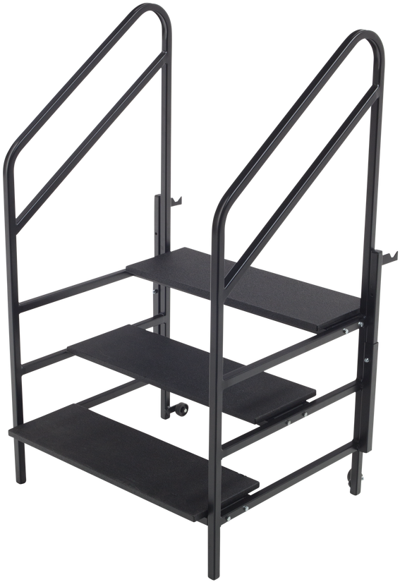 Amtab Stp3 Three Stage Step With Handrail For 24 Inch - Stairs (853x1280), Png Download