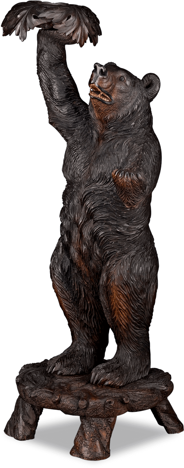 Antique Furntiture, Black Forest Carving, Bear Plant - Statue (1750x1750), Png Download