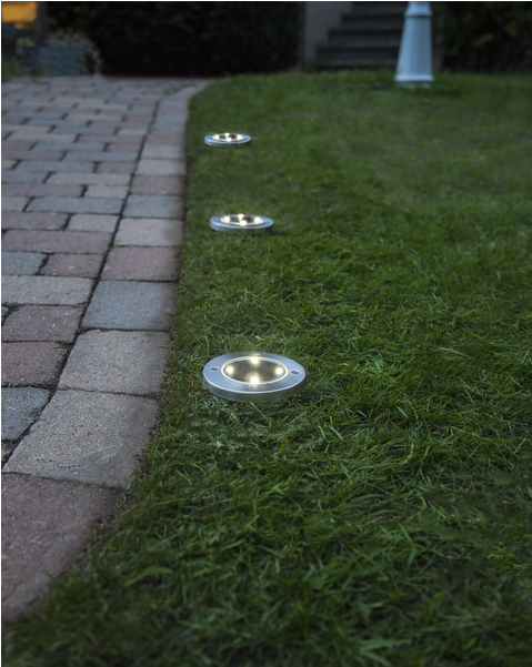 Solar Candle 3-p Lawnlight - Lawn (600x600), Png Download