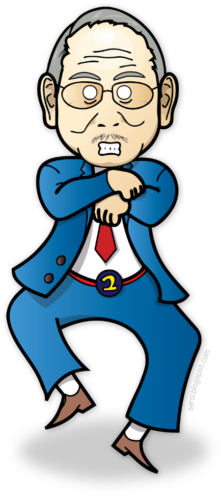 Lukisan Semula Watak Yang Diadaptasi Daripada Gangam - Cartoon (640x1138), Png Download