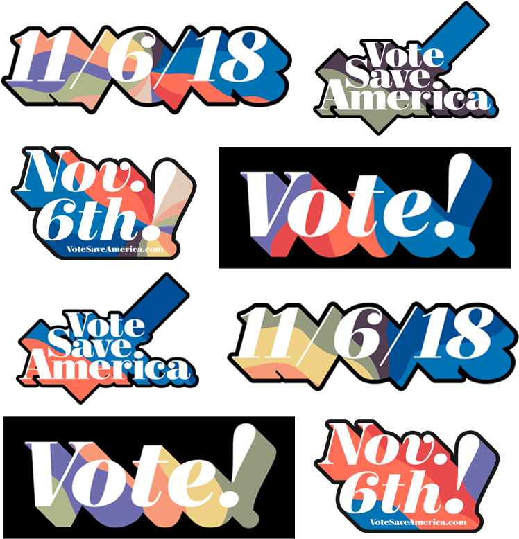 Vote Save America Sticker Pack (748x778), Png Download